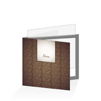Porte menu - Floral chocolat : 21x21