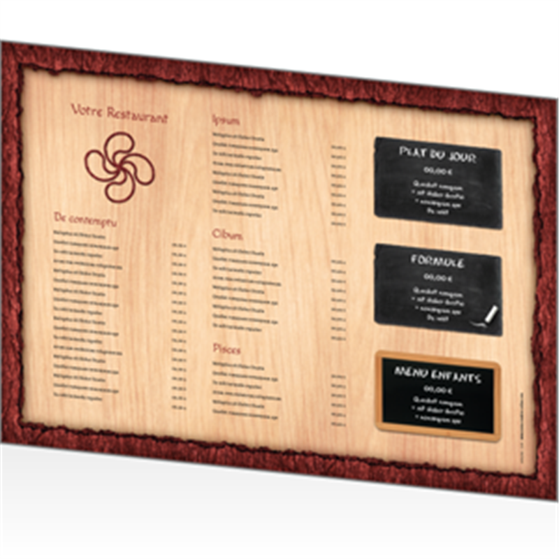 Menu personnalisé pour restaurant basque