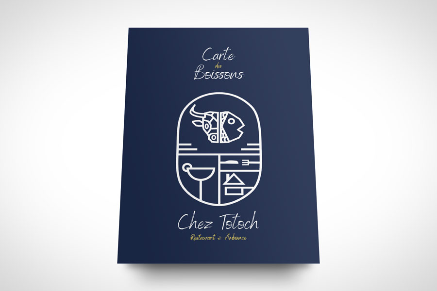 menu clair bleu bistrot cafe vin