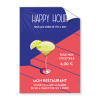 Affichage : HAPPY HOUR Cocktails chics
