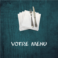 Menu - Bois brut cyan