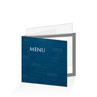 Porte menu - Typo bleu : 21x21