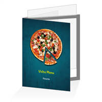 Porte menu - Hot pizza cyan : A4