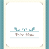 Menu - Tapisserie turquoise