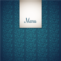 Menu - Floral bleu