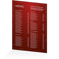 Menu - Typo bordeaux : A3RV