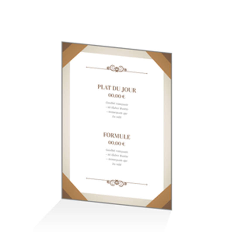 Menu à personnaliser : A4 - Recto / Verso