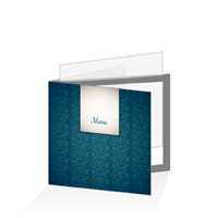 Porte menu - Floral bleu : 21x21